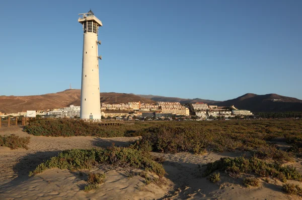 灯塔在西班牙特大毛巾的浴室，加那利岛、 富埃特文图拉莫罗 — 图库照片