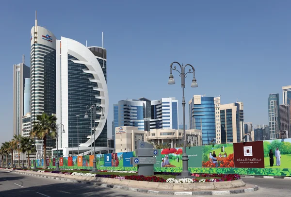 Nieuwe doha downtown district, qatar. — Stockfoto