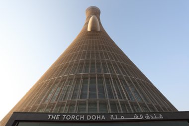 The Torch Tower in Doha Sports City Complex, Qatar. clipart