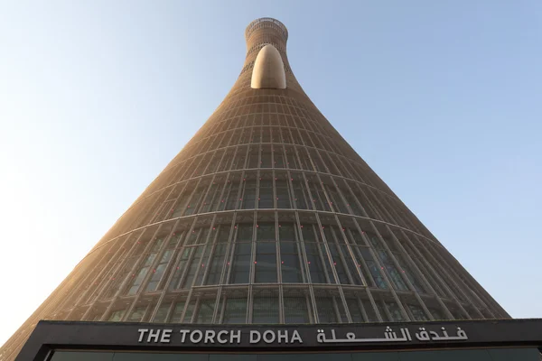 The Torch Tower in Doha Sports City Complex, Qatar. — Stock Photo, Image