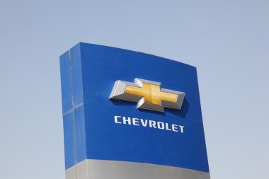 Chevrolet logo at car dealership. clipart