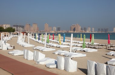 Beach at the Katara cultural village in Doha, Qatar clipart