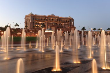 Emirates Palace at night, Abu Dhabi, United Arab Emirates clipart