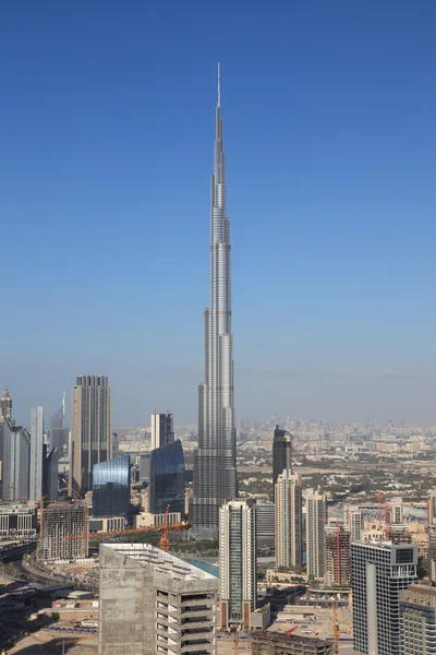 Downtown Dubai vista com Burj Khalifa — Fotografia de Stock