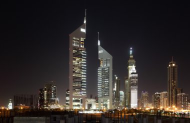 Dubai Dowtown at ngiht clipart