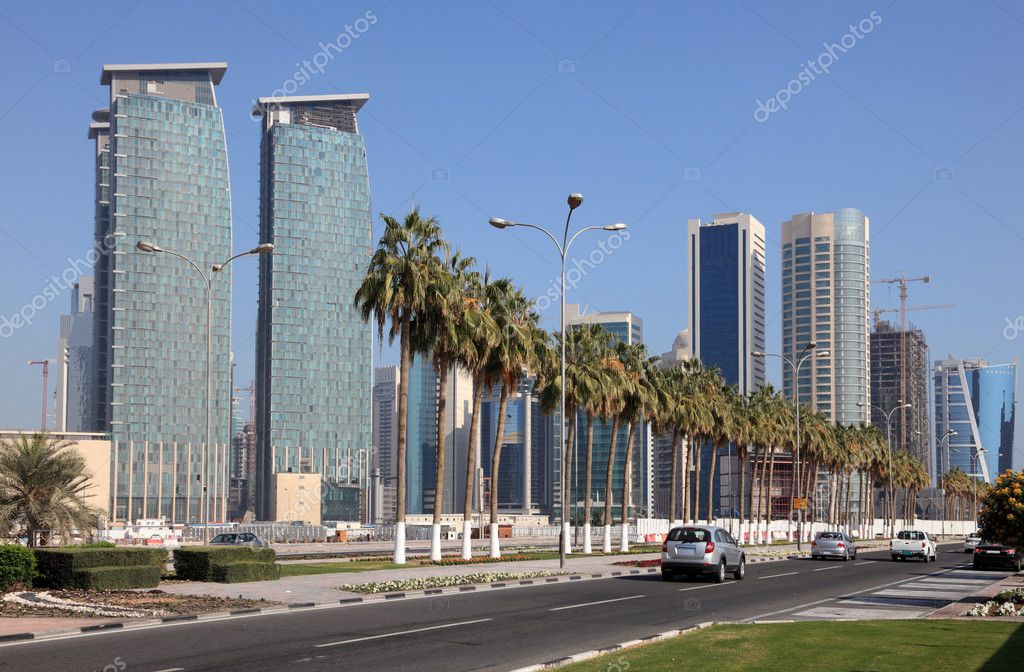 Street in Doha Downtown, Qatar, Middle East — Stock Photo © philipus ...