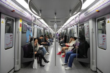 Commuters in Shanghai Metro clipart