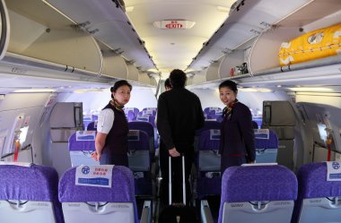 Flight attendants of the China Airline clipart