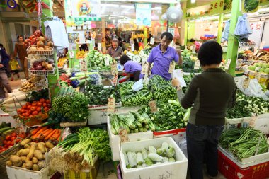 Fruits and Vegetables Market in Hong Kong clipart