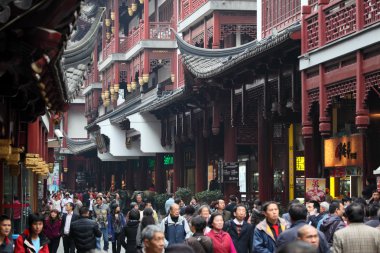 Yuyuan Bazar in the old town of Shanghai, China clipart