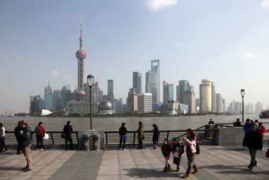 walking on the Bund, Shanghai clipart