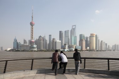 Skyline of Pudong, Shanghai China clipart