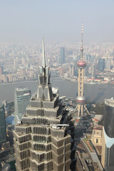 Aerial view over the Megacity Shanghai, China — Stock Photo, Image