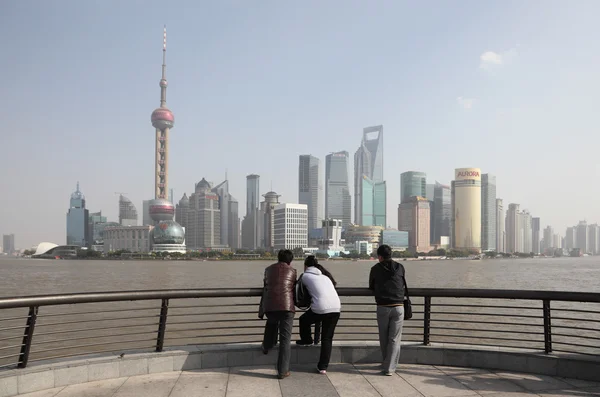 Skyline a pudong, shanghai, Kína — Stock Fotó