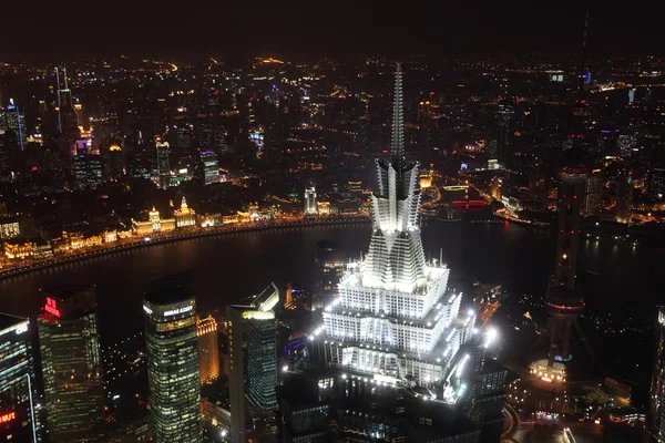 Vista nocturna de Shanghai, China — Foto de Stock