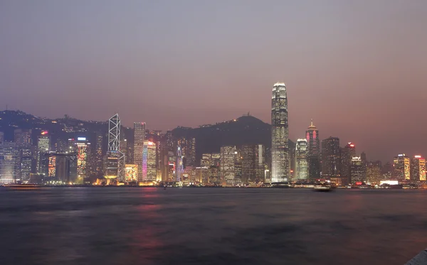 Skyline de hong kong en la noche —  Fotos de Stock