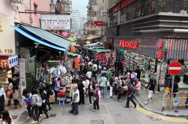 Market in Wan Chai, Hong Kong clipart