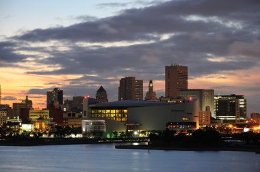 Downtown Miami after sunset, Florida USA clipart