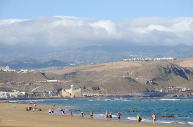 Las Canteras beach in Las Palmas de Gran Canaria clipart