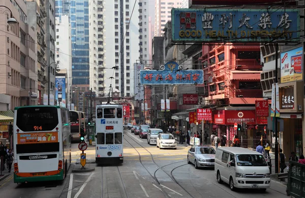 Straße in der Stadt Hongkong — Stockfoto