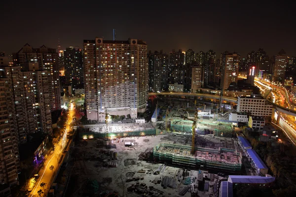Staveniště v městě Šanghaj, Čína — Stock fotografie