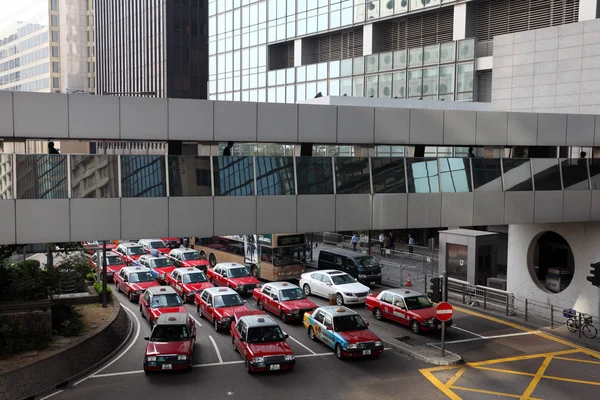 Táxis no centro de Hong Kong — Fotografia de Stock