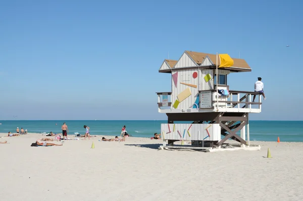 Miami South Beach Lifeguard Tower, Flórida — Fotografia de Stock
