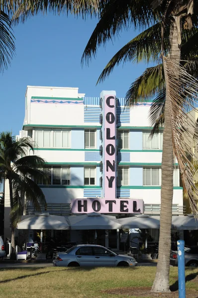 装饰艺术风格的殖民地酒店迈阿密 — 图库照片