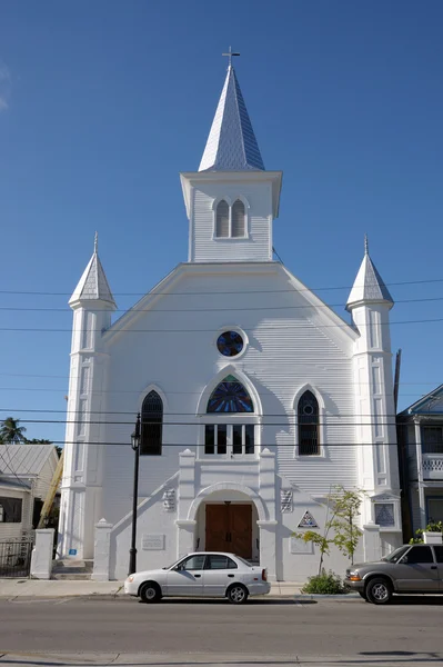 在佛罗里达州基韦斯特的木制教堂 — 图库照片