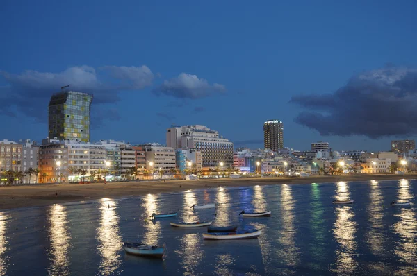 Las palmas de gran canaria's nachts, eiland Gran Canaria Spanje — Stockfoto