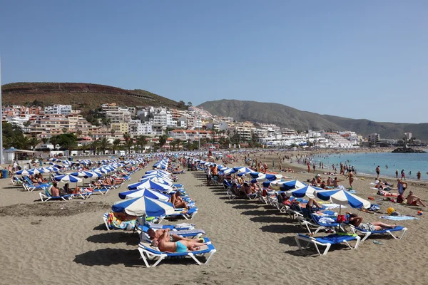 Praia de las Vistas em Los Cristianos, Canary Island Tenerife — Fotografia de Stock
