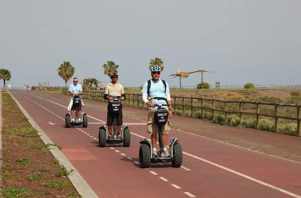 Tour de Segway em Playa Jandia, Ilha Canária Fuerteventura — Fotografia de Stock