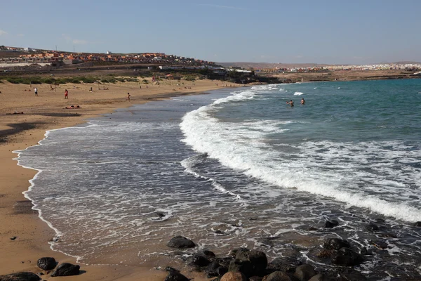 Playa blanca pláž v puerto del rosario, Kanárské ostrov fuerteventura, Španělsko — Stock fotografie