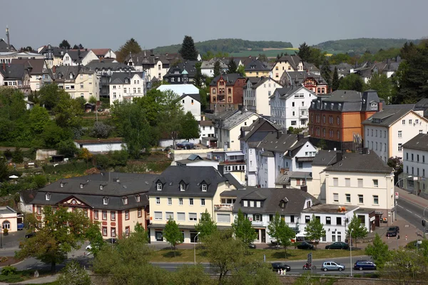 Pohled přes historické město weilburg, Německo hesse — Stock fotografie