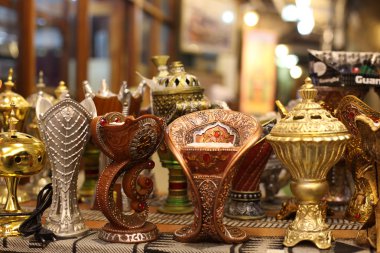 Traditional Arabic incense burner in Doha, Qatar clipart