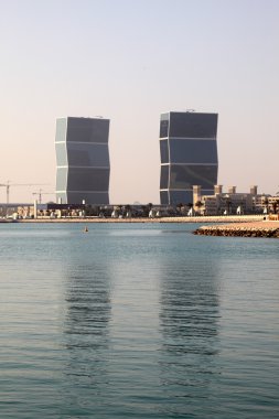 Zig Zag Towers at the West Bay Lagoon in Doha, Qatar clipart