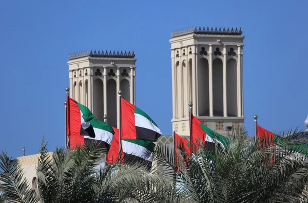 Bandeiras dos Emirados Árabes Unidos — Fotografia de Stock