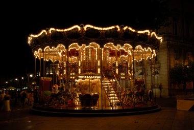 Carousel at night clipart