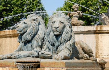 Lion statues in Aix-en-Provence, southern France clipart