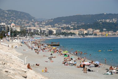 Beach in Nice, southern France clipart