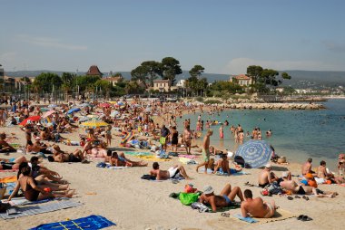 Beach life in La Ciotat, southern France clipart