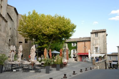 Street scene in Gordes, southern France clipart