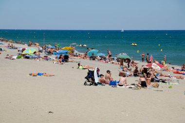 Mediterranean beach in southern France clipart