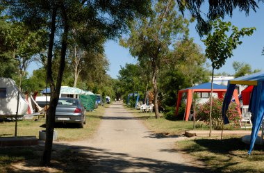 Campsite in southern France clipart