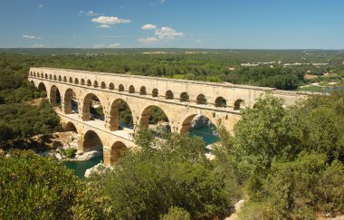 Roman aqueduct Pont du Gard, France clipart