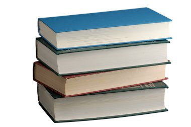 Stack of hardcover books isolated on white clipart
