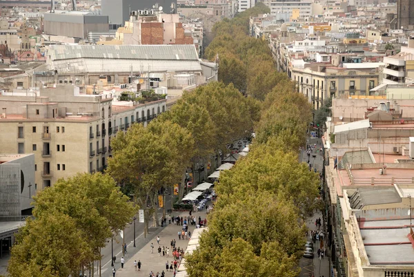 Veduta aerea di La Rambla, Barcellona Spagna — Foto Stock