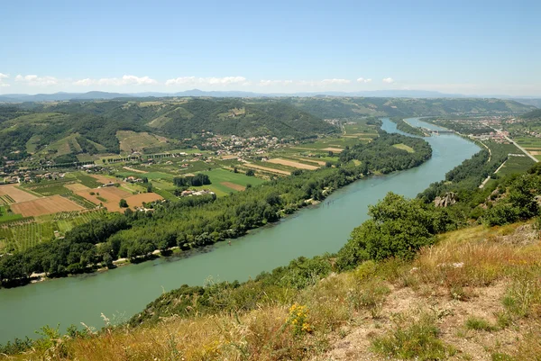 Paisagem com rio Rhone na Provença, França — Fotografia de Stock