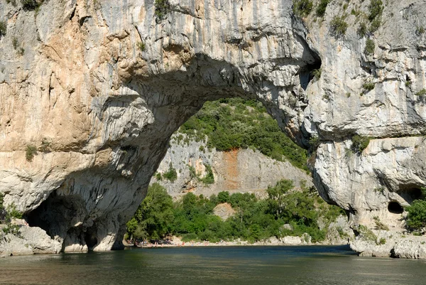 stock image Pont d'Arc (arch bridge) over the Ardèche River, France