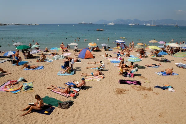 On the beach in Cannes, southern France — Stock Photo, Image